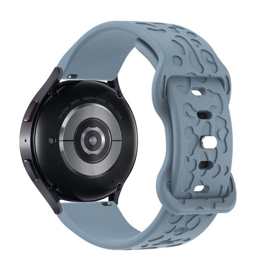 18mm Kalebol Leopard Print Butterfly Buckle Silicone Watch Band(Slate Blue) by Kalebol