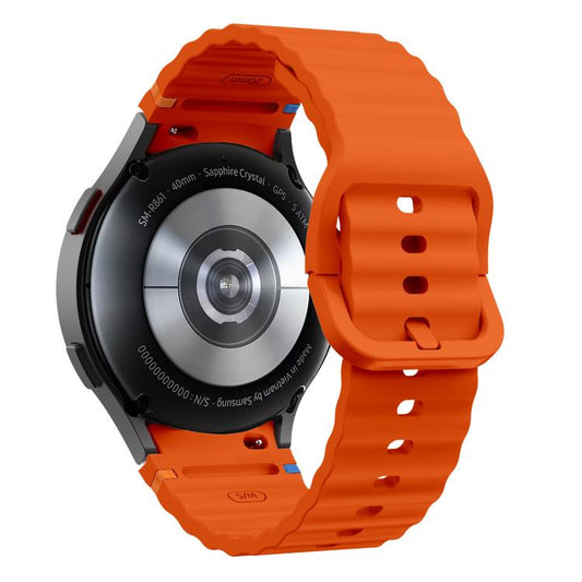 For Samsung Galaxy Watch 7 / 6 / 5 / 4 Kalebol Wave Stitching Silicone Watch Band(Orange) by Kalebol