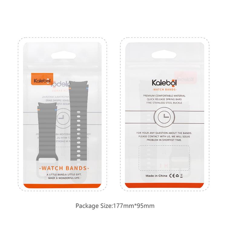 For Samsung Galaxy Watch 7 / 6 / 5 / 4 Kalebol Wave Stitching Silicone Watch Band(Black) by Kalebol