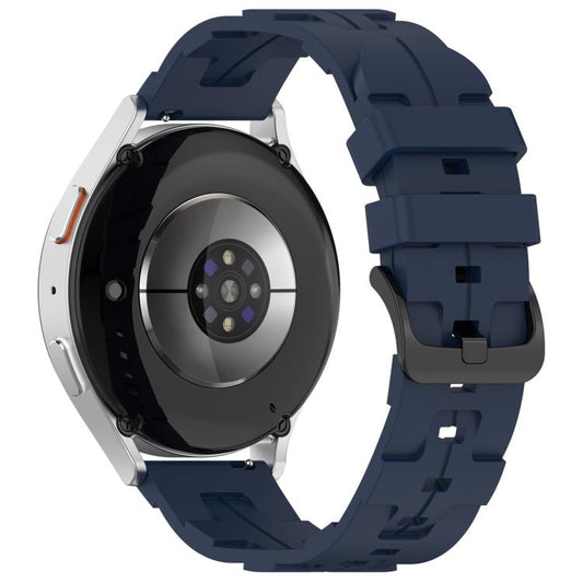 20mm Kalebol Solid Color Black Buckle Round Tail Silicone Watch Band(Navy Blue) by Kalebol