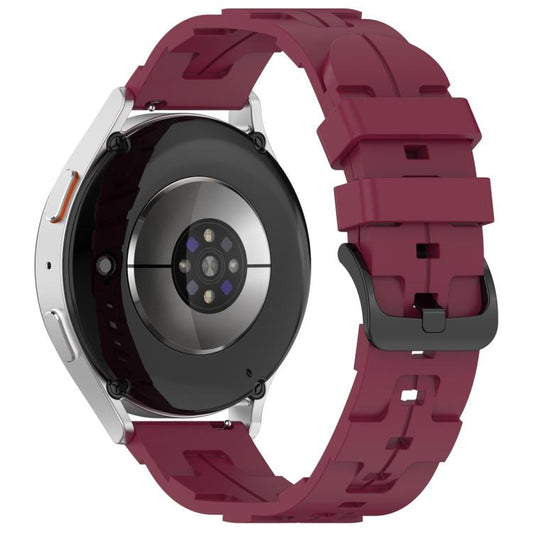 22mm Kalebol Solid Color Black Buckle Round Tail Silicone Watch Band(Wine Red) by Kalebol