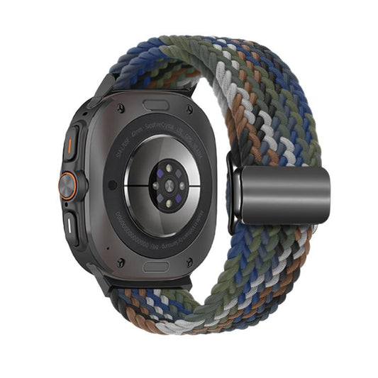 For Samsung Galaxy Watch Ultra 47mm / Ultra 2025 Kalebol Braided Loop Magnetic Black Buckle Watch Band(Denim) by Kalebol