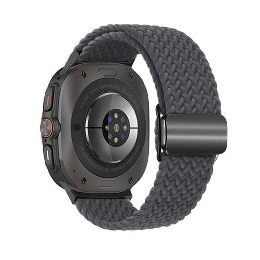 For Samsung Galaxy Watch Ultra 47mm / Ultra 2025 Kalebol Braided Loop Magnetic Black Buckle Watch Band(Space Grey) by Kalebol