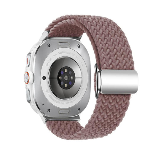 For Samsung Galaxy Watch Ultra 47mm / Ultra 2025 Kalebol Braided Loop Magnetic Silver Buckle Watch Band(Smoky Purple) by Kalebol