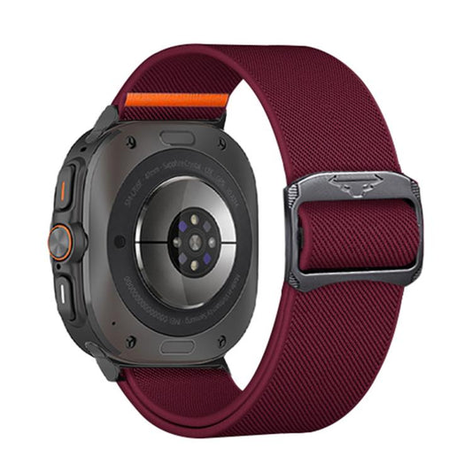 For Samsung Galaxy Watch Ultra 47mm / Ultra 2025 Kalebol Elastic Nylon Watch Band(Wine Red) by Kalebol