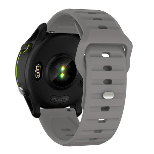 20mm Kalebol Wave Pattern Studded Buckle Silicone Watch Band(Grey) by Kalebol