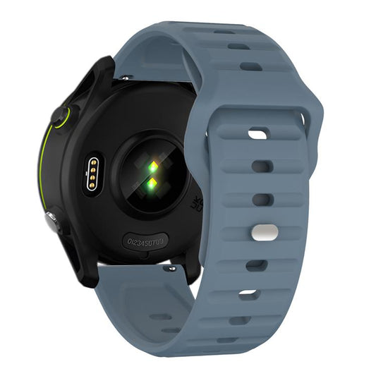 22mm Kalebol Wave Pattern Studded Buckle Silicone Watch Band(Navy Blue) by Kalebol