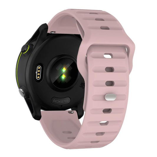 22mm Kalebol Wave Pattern Studded Buckle Silicone Watch Band(Rose Pink) by Kalebol