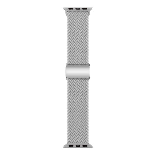 For Apple Watch 46mm / 49mm / 45mm / 44mm Kalebol Nylon Loop Magnetic Buckle Watch Band(Light Grey) by Kalebol
