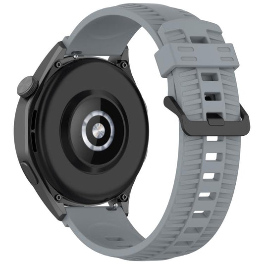 20mm Kalebol Black Buckle Tire Pattern Silicone Watch Band(Grey) by Kalebol