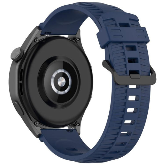22mm Kalebol Black Buckle Tire Pattern Silicone Watch Band(Navy Blue) by Kalebol