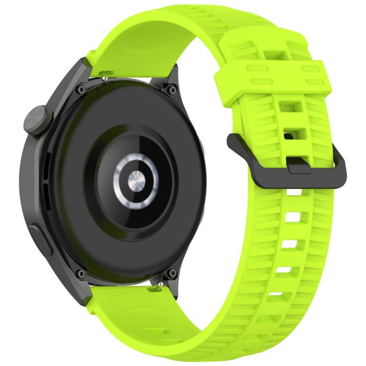 22mm Kalebol Black Buckle Tire Pattern Silicone Watch Band(Lime) by Kalebol