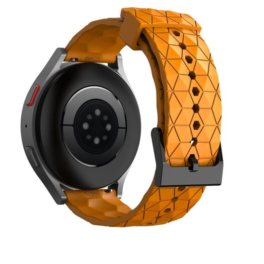 20mm Kalebol Football Pattern Solid Color Silicone Strap(Amber Yellow) by Kalebol