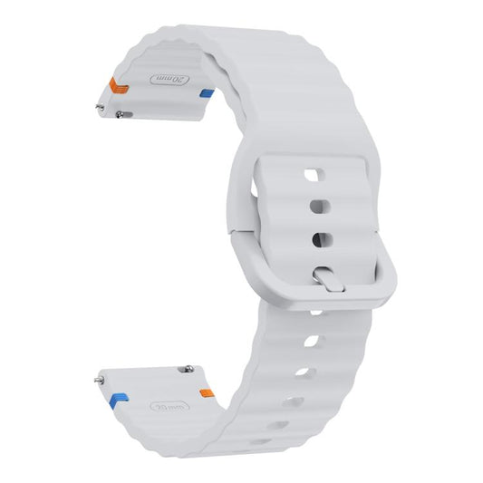 20mm Kalebol Wave Stitch Silicone Watch Band(Light Grey) by Kalebol
