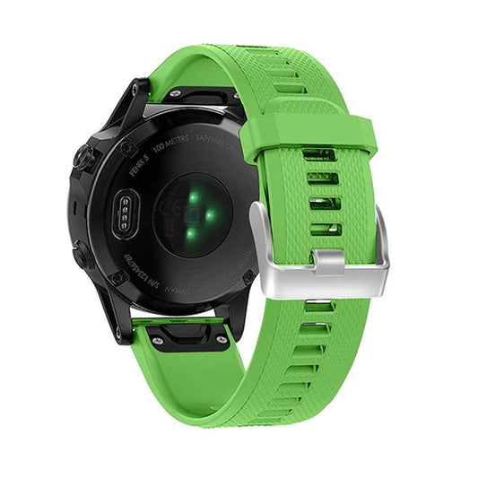 For Garmin QuickFit Kalebol 22mm Rhombus Texture Silicone Watch Band(Grass Green) by Kalebol