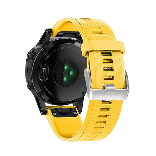 For Garmin QuickFit Kalebol 22mm Rhombus Texture Silicone Watch Band(Yellow) by Kalebol