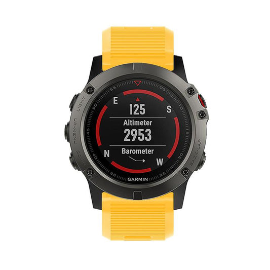 For Garmin QuickFit Kalebol 26mm Rhombus Texture Silicone Watch Band(Yellow) by Kalebol