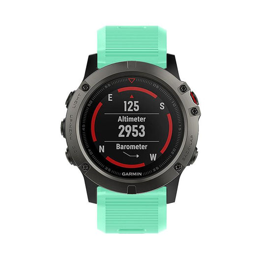 For Garmin QuickFit Kalebol 26mm Rhombus Texture Silicone Watch Band(Teal) by Kalebol