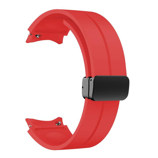 For Samsung Galaxy Watch7 / 6 / 5 Kalebol Concave Folding Magnetic Buckle Silicone Strap(Red) by Kalebol