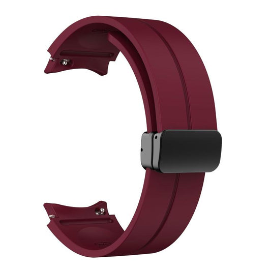 For Samsung Galaxy Watch7 / 6 / 5 Kalebol Concave Folding Magnetic Buckle Silicone Strap(Wine Red) by Kalebol