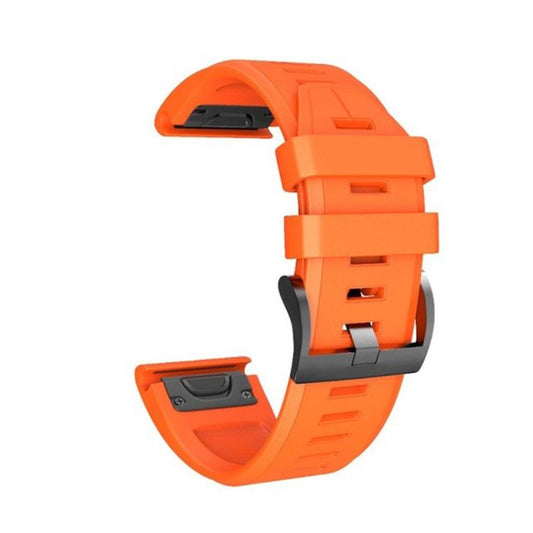 For Garmin QuickFit 22mm Kalebol Plain Texture Silicone Watch Band(Orange) by Kalebol