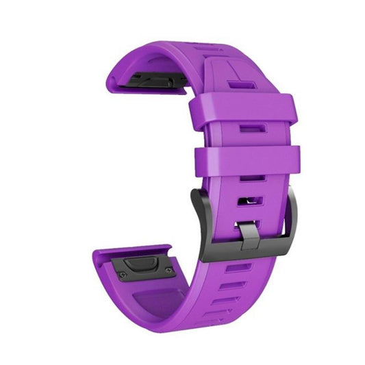 For Garmin QuickFit 22mm Kalebol Plain Texture Silicone Watch Band(Purple) by Kalebol