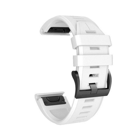 For Garmin QuickFit 26mm Kalebol Plain Texture Silicone Watch Band(White) by Kalebol