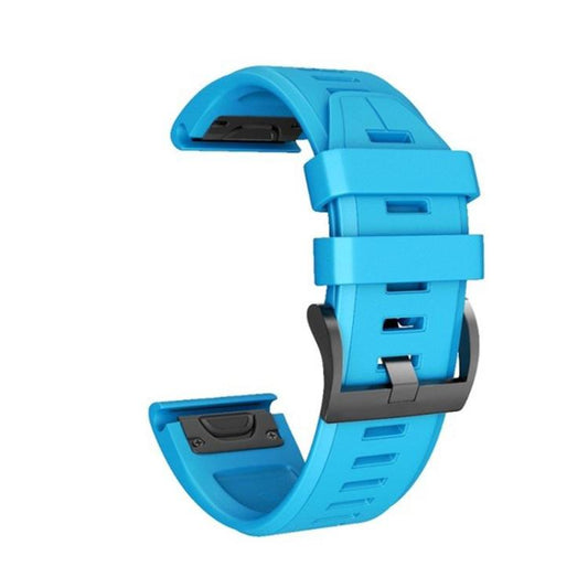 For Garmin QuickFit 26mm Kalebol Plain Texture Silicone Watch Band(Sky Blue) by Kalebol