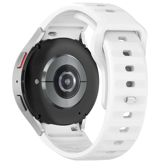 For Samsung Galaxy Watch7 / 6 / 5 Kalebol Reverse Buckle Wave Pattern Silicone Strap(White) by Kalebol