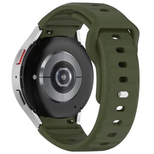 For Samsung Galaxy Watch7 / 6 / 5 Kalebol Reverse Buckle Wave Pattern Silicone Strap(Army Green) by Kalebol