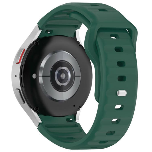 For Samsung Galaxy Watch7 / 6 / 5 Kalebol Reverse Buckle Wave Pattern Silicone Strap(Dark Green) by Kalebol