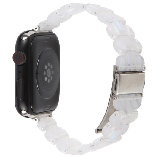 For Apple Watch 46mm / 49mm / 45mm / 44mm Oval Resin Watch Band(Fluorescent White) by bashfashion