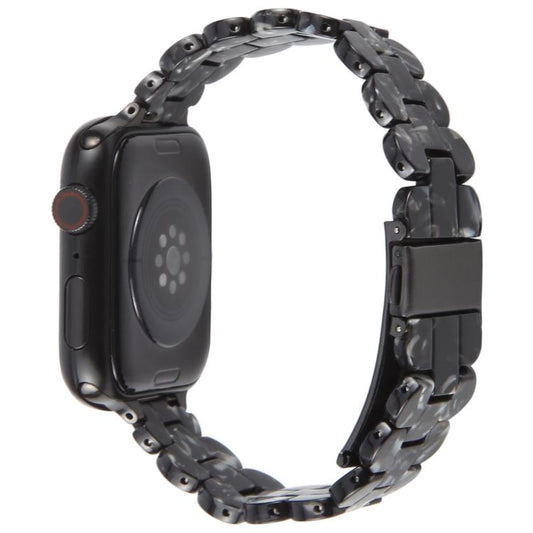 For Apple Watch 46mm / 49mm / 45mm / 44mm Oval Resin Watch Band(Flash Black) by bashfashion