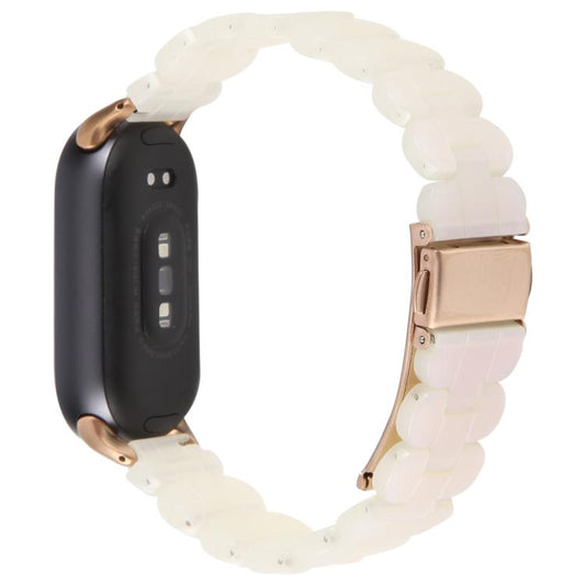 For Xiaomi Smart Band 9 / 8 Oval Resin Watch Band(Gradient White) by bashfashion
