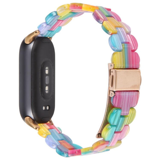 For Xiaomi Smart Band 9 / 8 Oval Resin Watch Band(Rainbow) by bashfashion