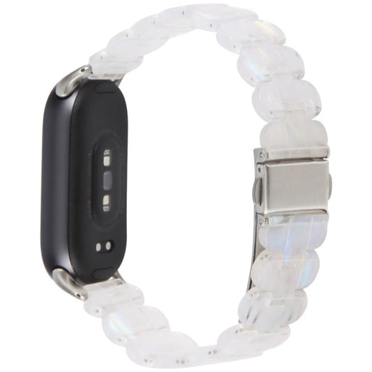 For Xiaomi Smart Band 9 / 8 Oval Resin Watch Band(Fluorescent White) by bashfashion