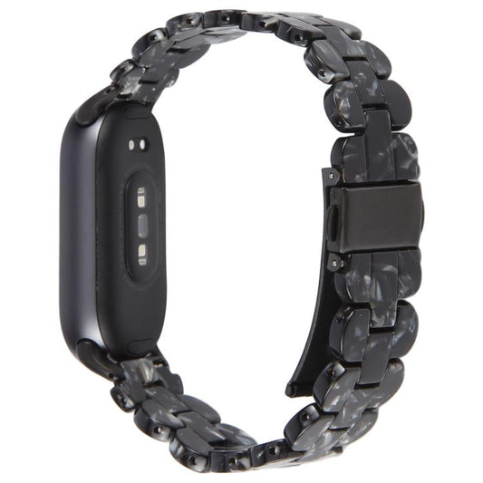 For Xiaomi Smart Band 9 / 8 Oval Resin Watch Band(Flash Black) by bashfashion