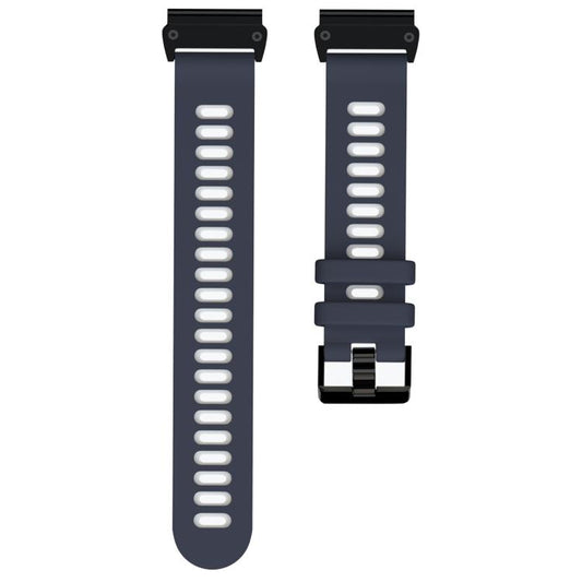 For Garmin QuickFit 22mm Kalebol Two-layer Silicone Watch Band(Blue White) by Kalebol