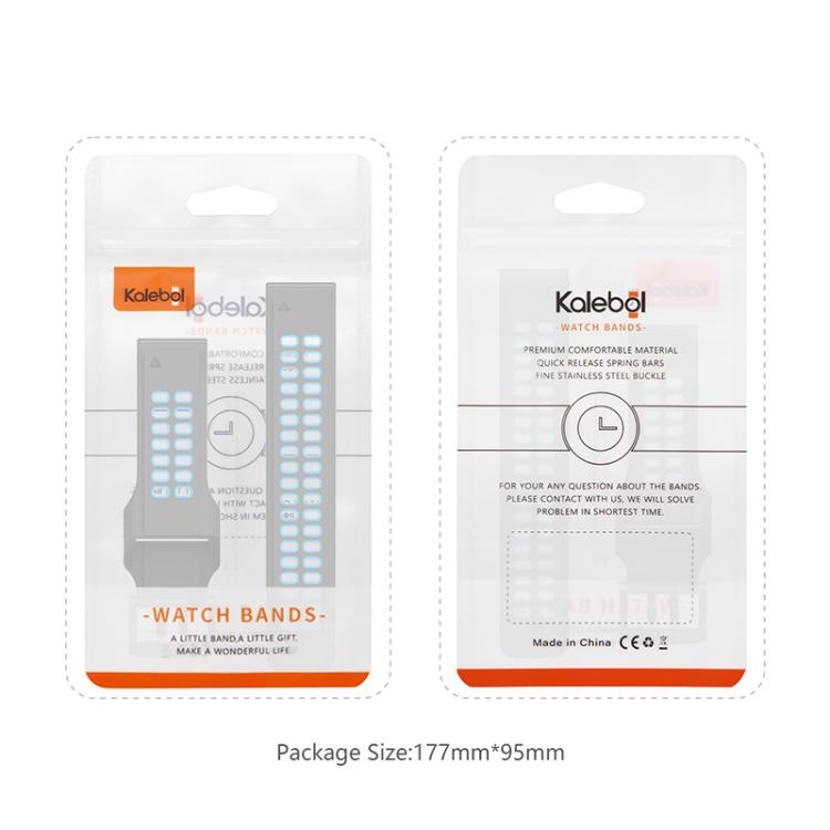 For Garmin QuickFit 22mm Kalebol Tow Row Holes Silicone Watch Band(Orange Black) by Kalebol