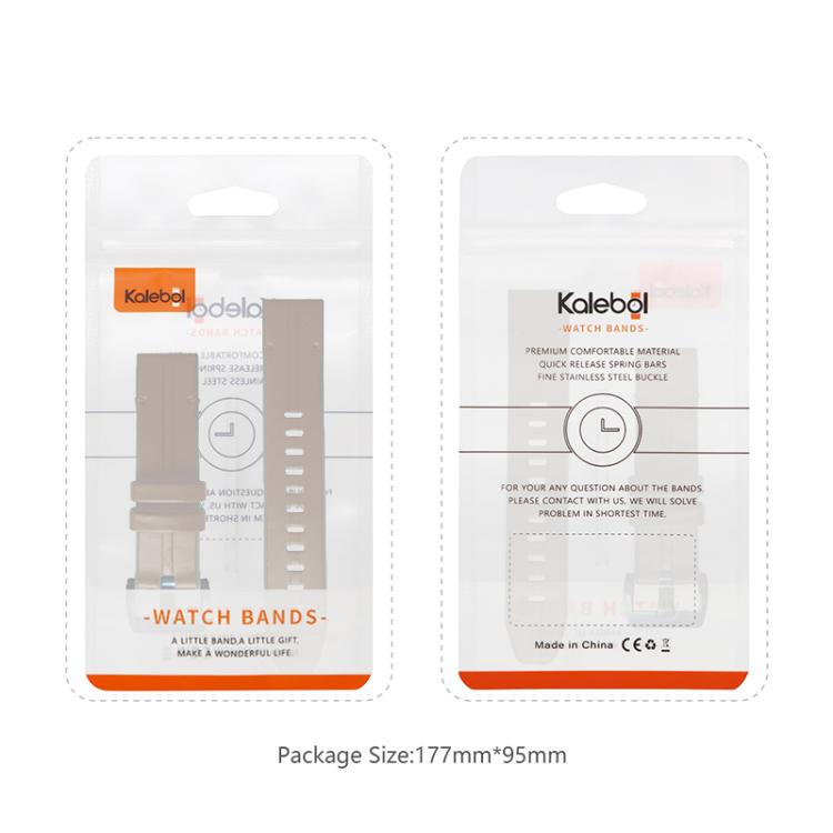 For Garmin QuickFit 22mm Kalebol Quick Release Silicone Leather Watch Band(Coffee) by Kalebol