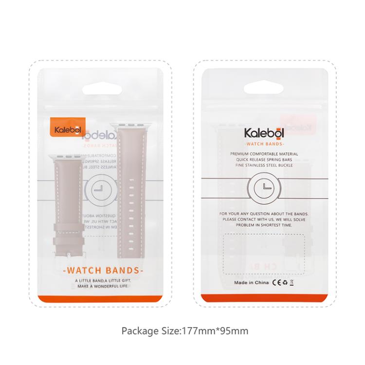 For Apple Watch 46mm / 49mm / 45mm / 44mm Kalebol Plain Genuine Leather Watch Band(Dark Brown) by Kalebol