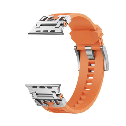 For Apple Watch 42mm / 41mm / 40mm / 38mm Kalebol Armor TPU Watch Band(Silver Orange) by Kalebol