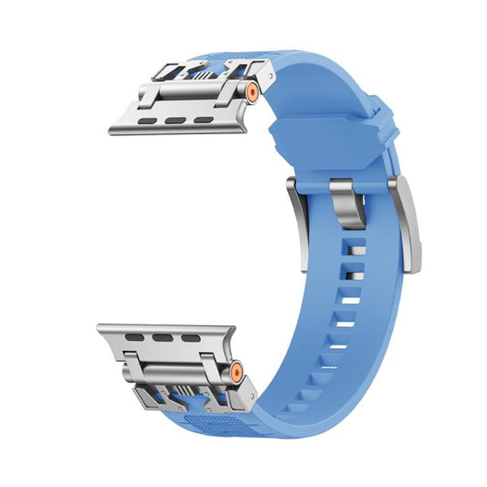 For Apple Watch 42mm / 41mm / 40mm / 38mm Kalebol Armor TPU Watch Band(Silver Light Blue) by Kalebol
