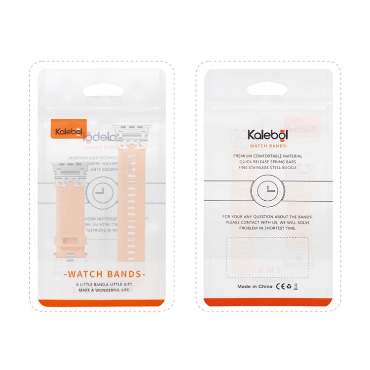 For Apple Watch 46mm / 49mm / 45mm / 44mm Kalebol Armor TPU Watch Band(Silver Light Blue) by Kalebol