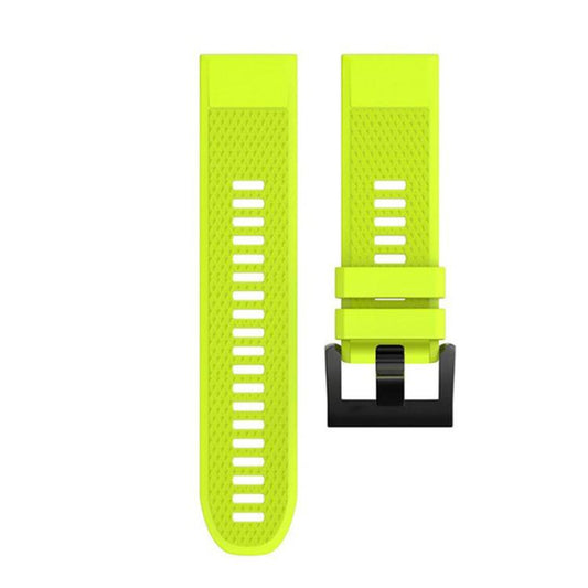 For Garmin QuickFit 22mm Kalebol Triangle Texture Silicone Watch Band(Lemon Green) by Kalebol