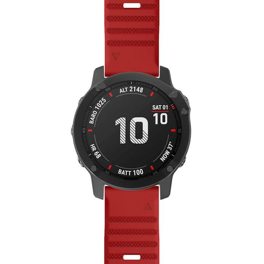 For Garmin QuickFit 22mm Kalebol Concave Texture Silicone Watch Band(Red) by Kalebol