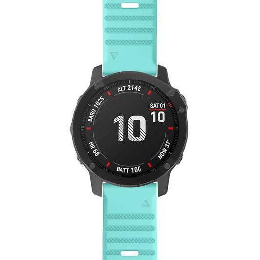 For Garmin QuickFit 22mm Kalebol Concave Texture Silicone Watch Band(Teal) by Kalebol