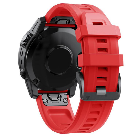 For Garmin QuickFit 26mm Kalebol Ladder Silicone Watch Band(Red) by Kalebol