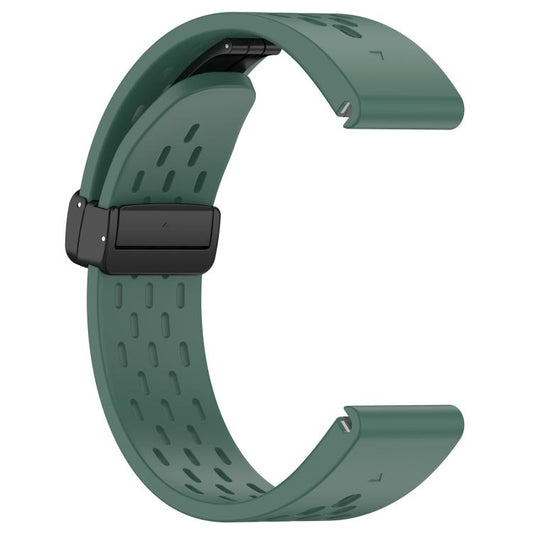 For Garmin QuickFit 26mm Kalebol Magnetic Buckle Silicone Watch Band(Dark Green) by Kalebol