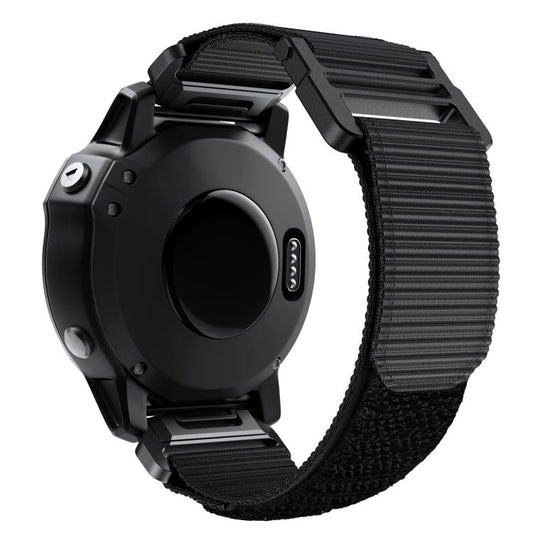 For Garmin QuickFit 26mm Kalebol Loop Nylon Buckle Watch Band(Black) by Kalebol